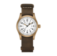 Khaki Field White / Leather | White Dial