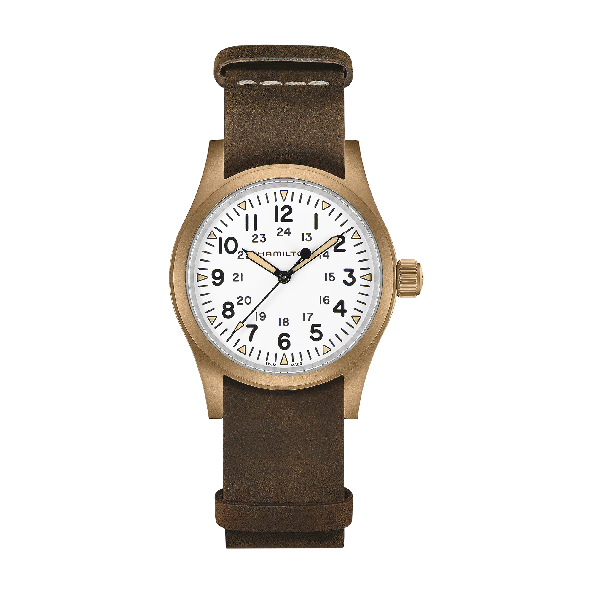 KHAKI FIELD White / Leather White Dial
