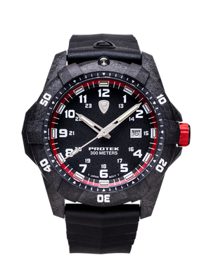Carbon Dive CARBON CASE/BLACK&RED DIAL/BLACK STRAP | Black Dial