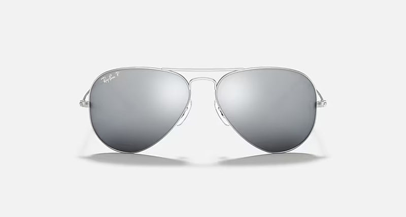 AVIATOR MIRROR MENS / MATTE SILVER-DARK GREY MIRROR POLAR |  Dial