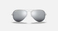 AVIATOR MIRROR MENS / MATTE SILVER-DARK GREY MIRROR POLAR |  Dial