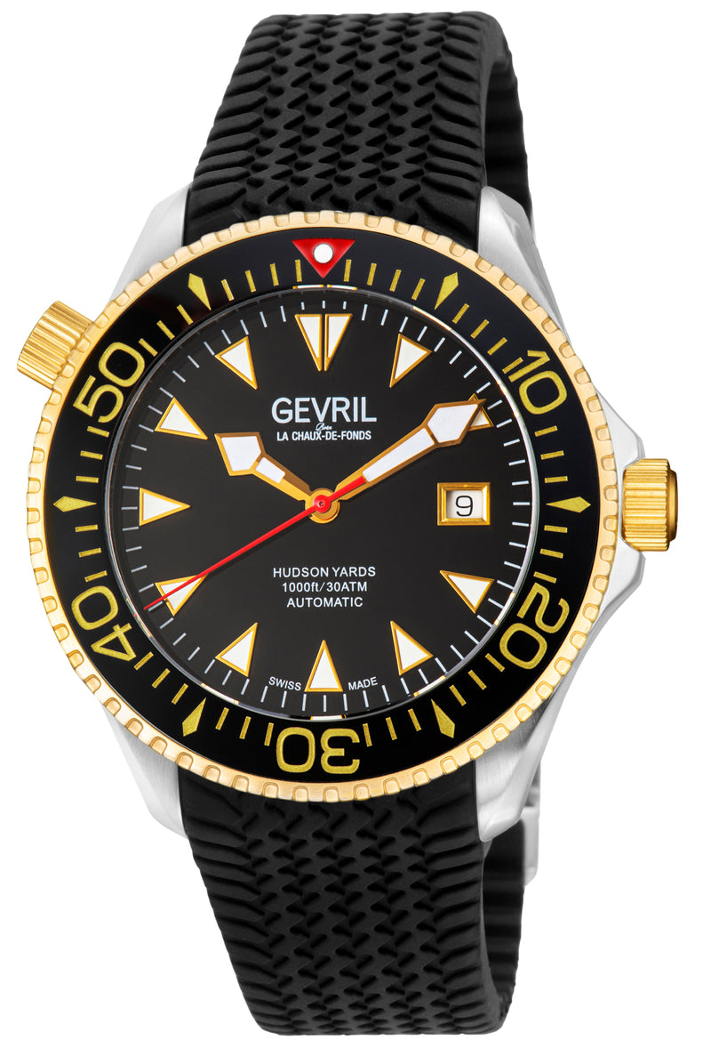 Hudson Yards  -  Rubber Swiss Made SW200 ceramic rotating bezel helium valve, Blue Rubber Blue Dial