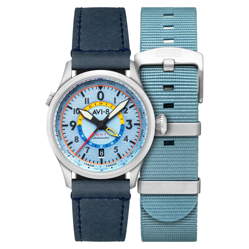 Wingman Worldtimer GMT Automatic Blue / Blue Leather | Blue Dial