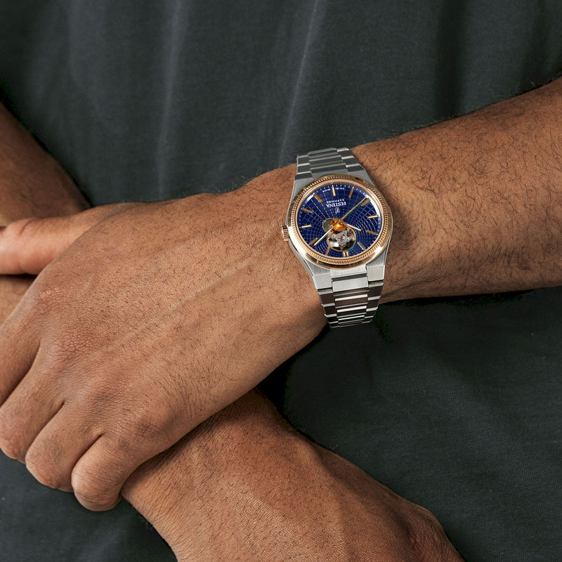 Riv Open Heart Blue / Stainless Steel | Blue Dial