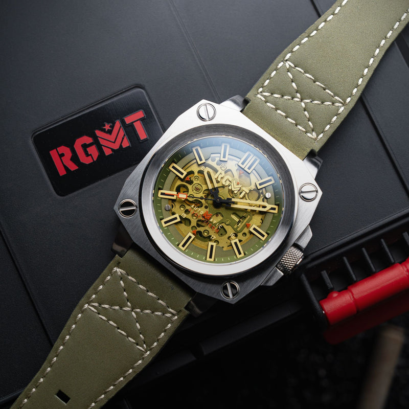 Altimeter Skeleton Automatic Green / Leather | Green Dial