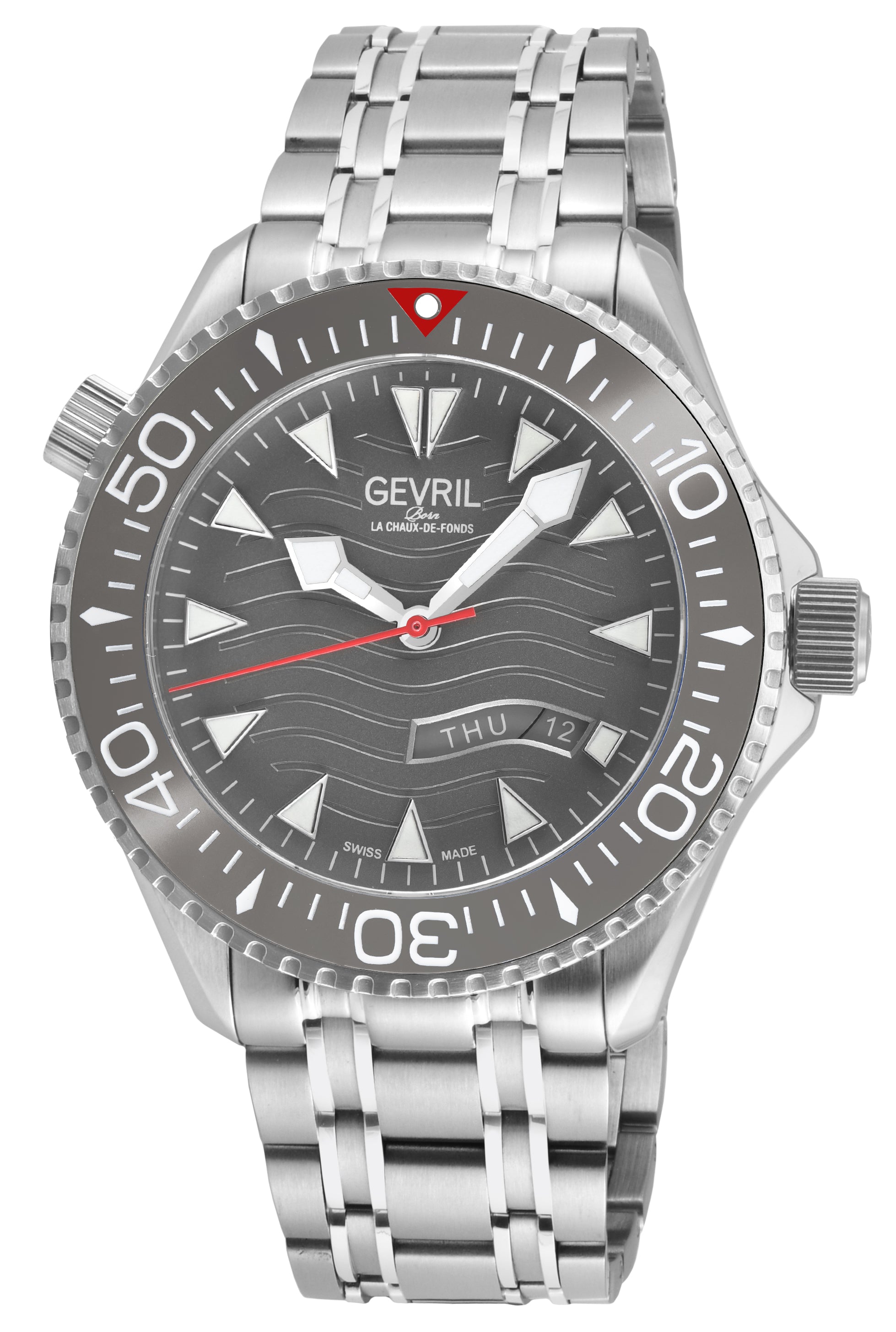 Hudson Yards Swiss Automatic Custom made SW220 - Day/Date display Diver watch, Grey Ceramic bezel, Unidirectional Rotating bezel. | Grey Dial