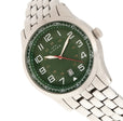 Garrison Bracelet Watch w/Date Silver/Green | Green Dial