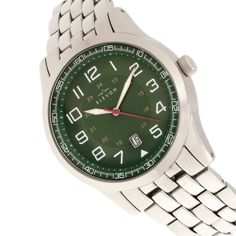 Garrison Bracelet Watch w/Date Silver/Green | Green Dial