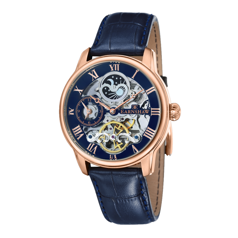 Thomas Earnshaw Longitude Automatic Skeleton Blue / Leather | Blue Dial