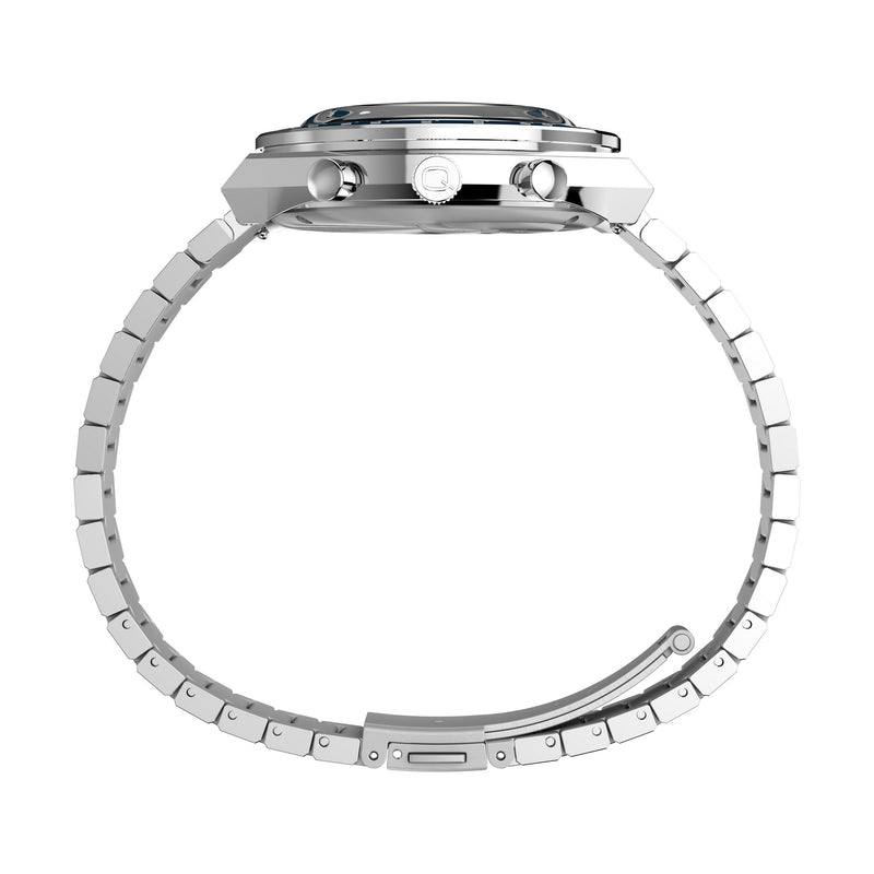 Q TIMEX Stainless Steel / Stainless Steel | Blue Dial