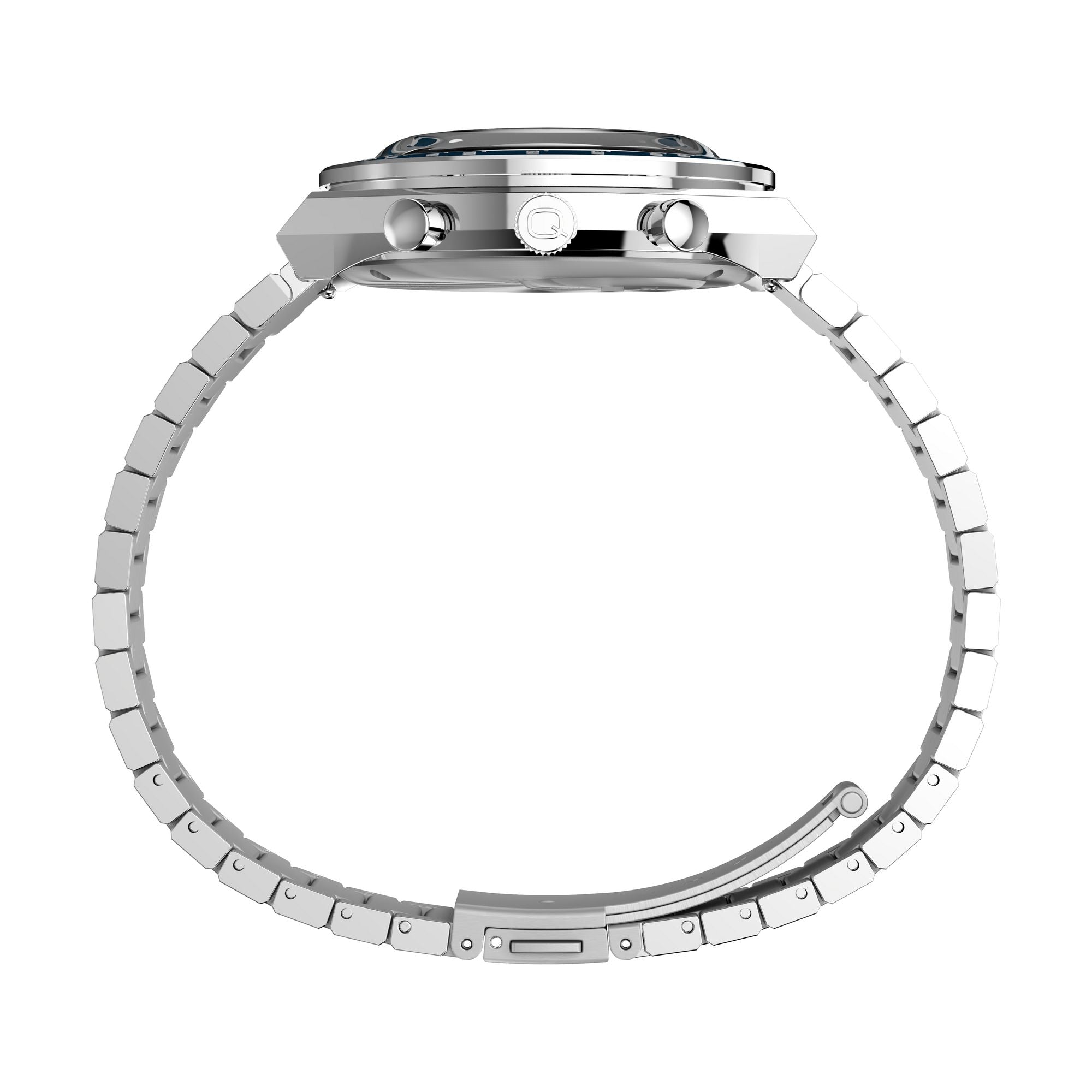 Q TIMEX Stainless Steel / Stainless Steel | Blue Dial
