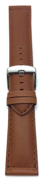 Bandini 28mm Extra long - Tan Italian Leather Watch Band - Classic - Padded 28mm Extra long / Tan / Silver Buckle |  Dial