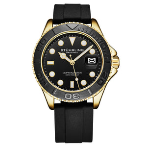 Depthmaster 4072 Black Brass Dial/ Black Silicone Strap/ Gold Case | Black Dial