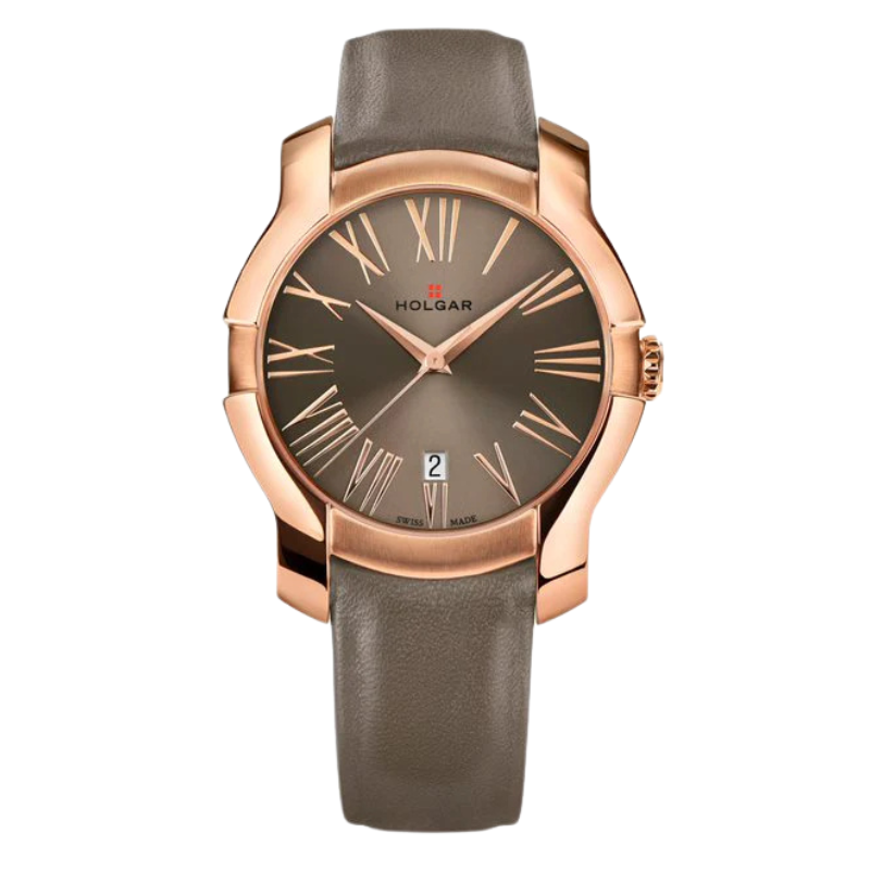 Women's Champagne Dial, 5N Rose Gold Case and Earth Leather Strap | Brown Dial