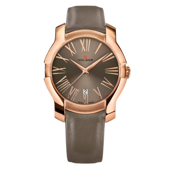 Women's Champagne Dial, 5N Rose Gold Case and Earth Leather Strap