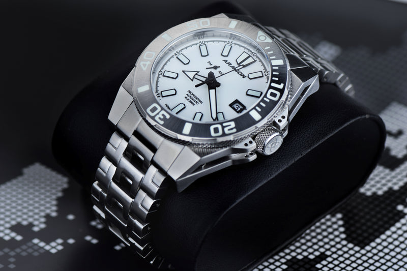 Silverjet AM/PM NH37 Automatic White Lume Glow Blue Dial | White Lume Dial Dial