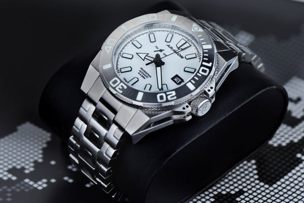 Silverjet AM/PM NH37 Automatic White Lume Glow Blue Dial | White Lume Dial Dial