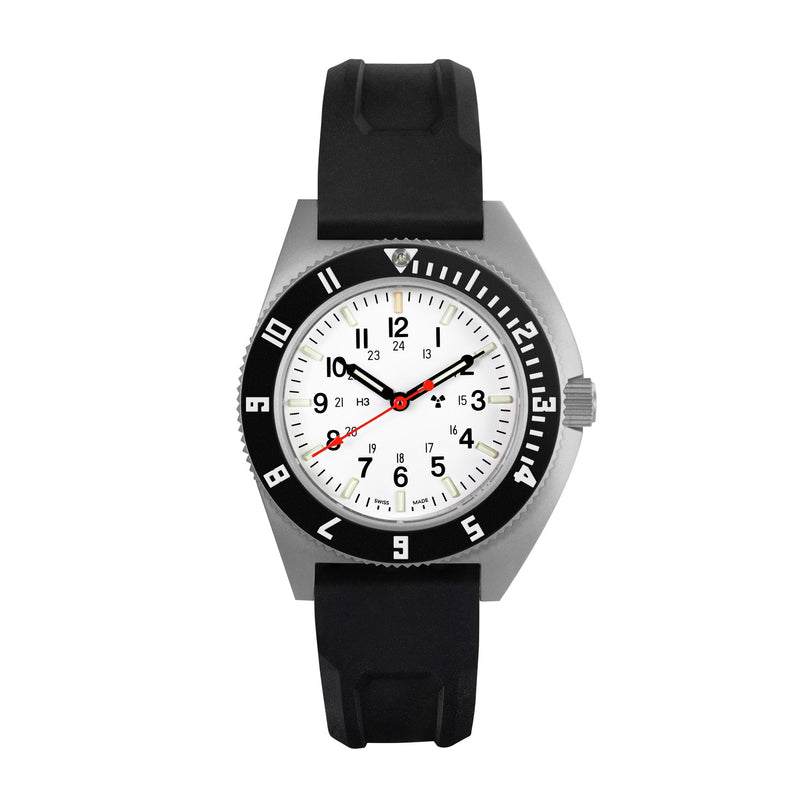 NAV, QUARTZ, SAPH, ARCTIC STERILE, COL: SS/BKPS 3PC RUBBER Arctic SSNAV on Rubber | Arctic Dial