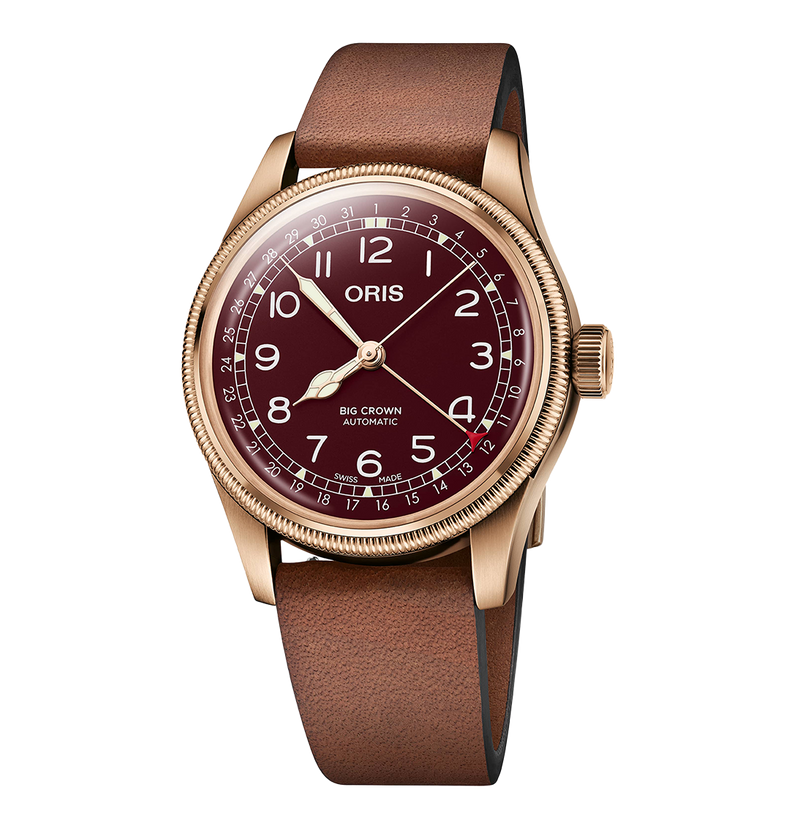 Bronze Pointer Date Red / Leather | Red Dial