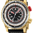 Contasecondi Gold GV2 by Gevril Swiss Automatic Dual Rotating Bezel Watch | Black Dial