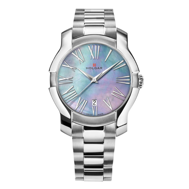 Women's Blue Mother of Pearl Dial, Stainless Steel Case and Bracelet