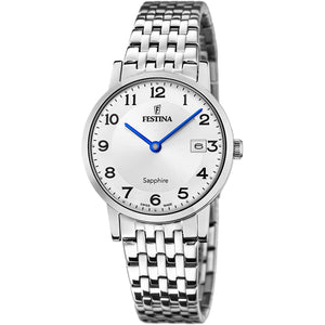 Swiss Made Silver / Stainless Steel Silver Dial