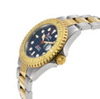 Wall Street Gevril Swiss Made SW200 Steel Rotating Bezel Diver's watch, Two toned Gold bezel, Blue dial | Blue Dial