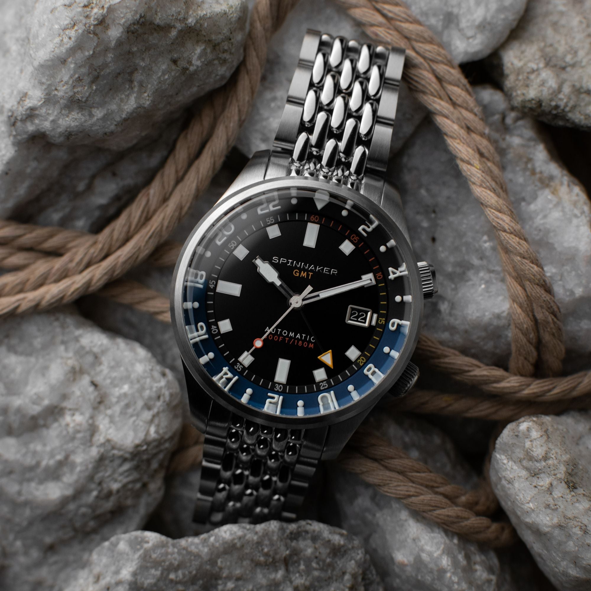 Bradner GMT Automatic Black / Stainless Steel Black Dial