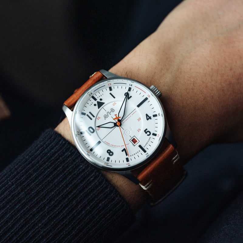 Hawker Hurricane Kent Automatic White / Leather | White Dial