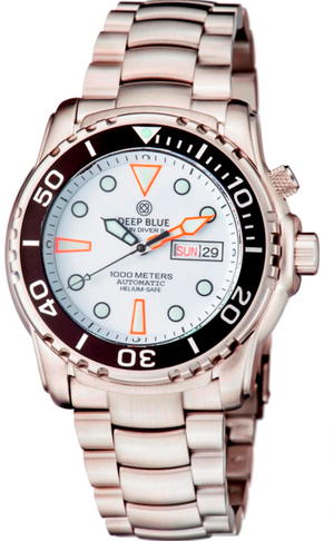 Pro Sea Diver II 44mm White Glossy Orange Indices Dial White Dial