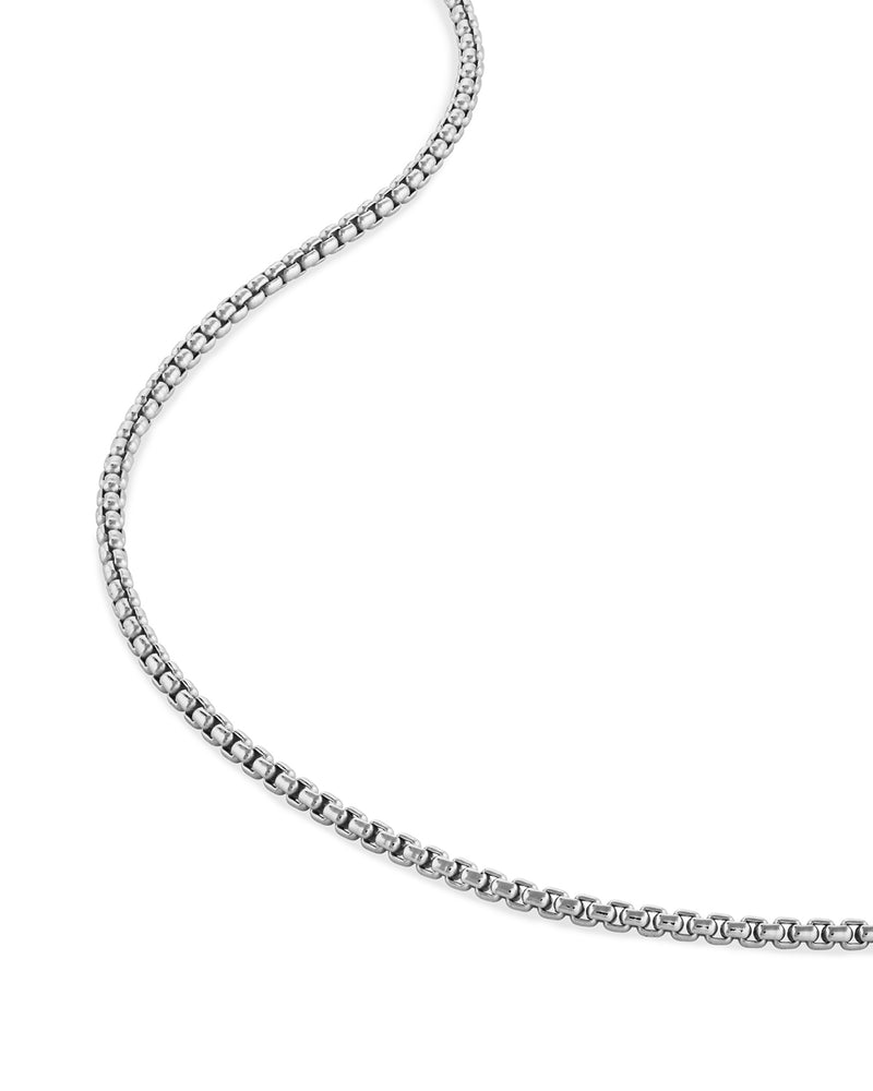Box Chain Necklace, 2MM Sterling Silver