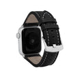Classic Leather Buffalo Pattern Band with Stitch for Apple Watch Ultra & Series 8/7/6/5/4/3/2/1/SE Black (42mm | 44mm | 45mm | 49mm) |  Dial