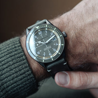 Cahill Automatic Gunmetal Green / Leather | Green Dial