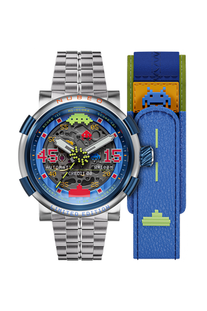 Orion Automatic Space Invaders Limited Edition Blue / Stainless Steel Blue Dial