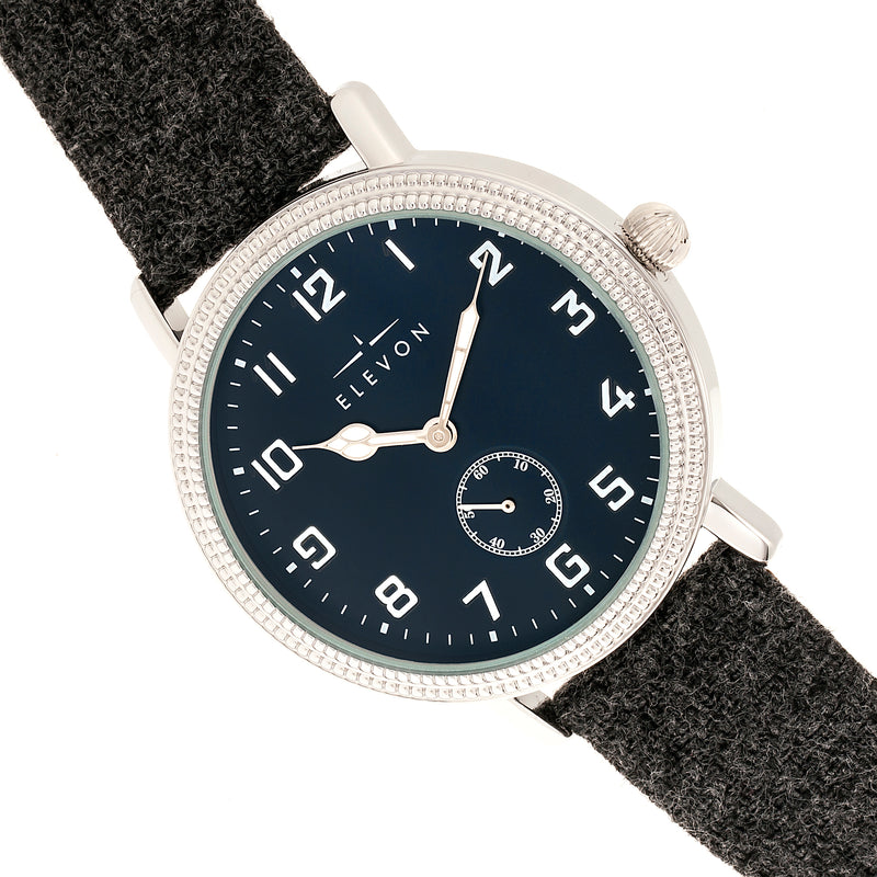 Northrop Wool-Overlaid Leather-Band Watch - Charcoal/Navy | Navy Dial