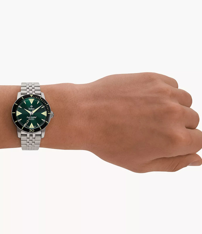 Super Sea Wolf Skin Diver Stainless Steel Green | Green Dial