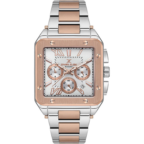 Square SDC Extra Large - Stainless Strap - DK13687 Silver / Rose Gold | Silver Dial