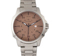 Hughes Watch w/ Date Silver/Tan | Tan Dial