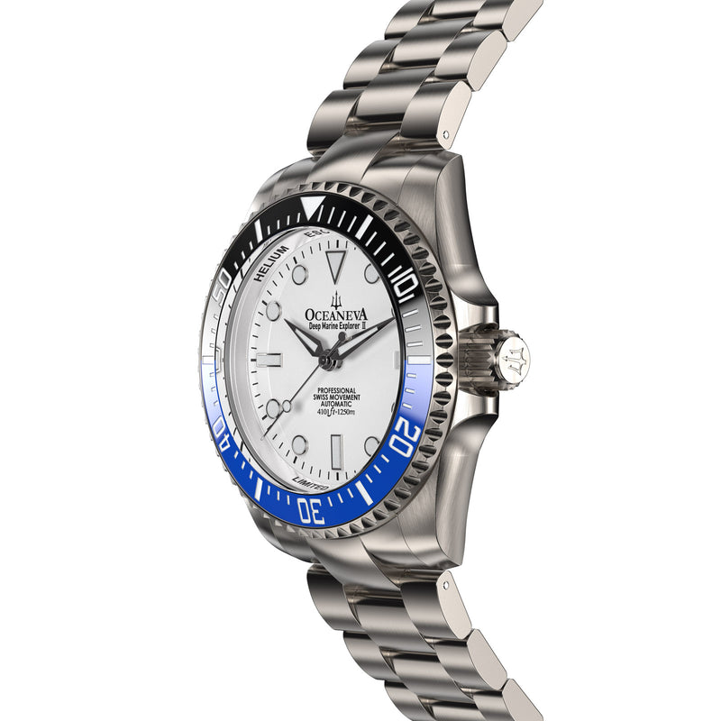 TITANIUM Deep Marine Explorer II Black/Blue Bezel | White Dial
