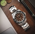 Deep Marine Explorer Swiss Automatic II Silver bezel | Brown Dial