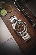 Deep Marine Explorer Swiss Automatic II Silver bezel | Brown Dial
