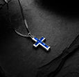 Stone Cross Pendant Sapphire