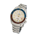 Islander JFK Automatic GMT Watch with White Cloud Dial and Pepsi Bezel