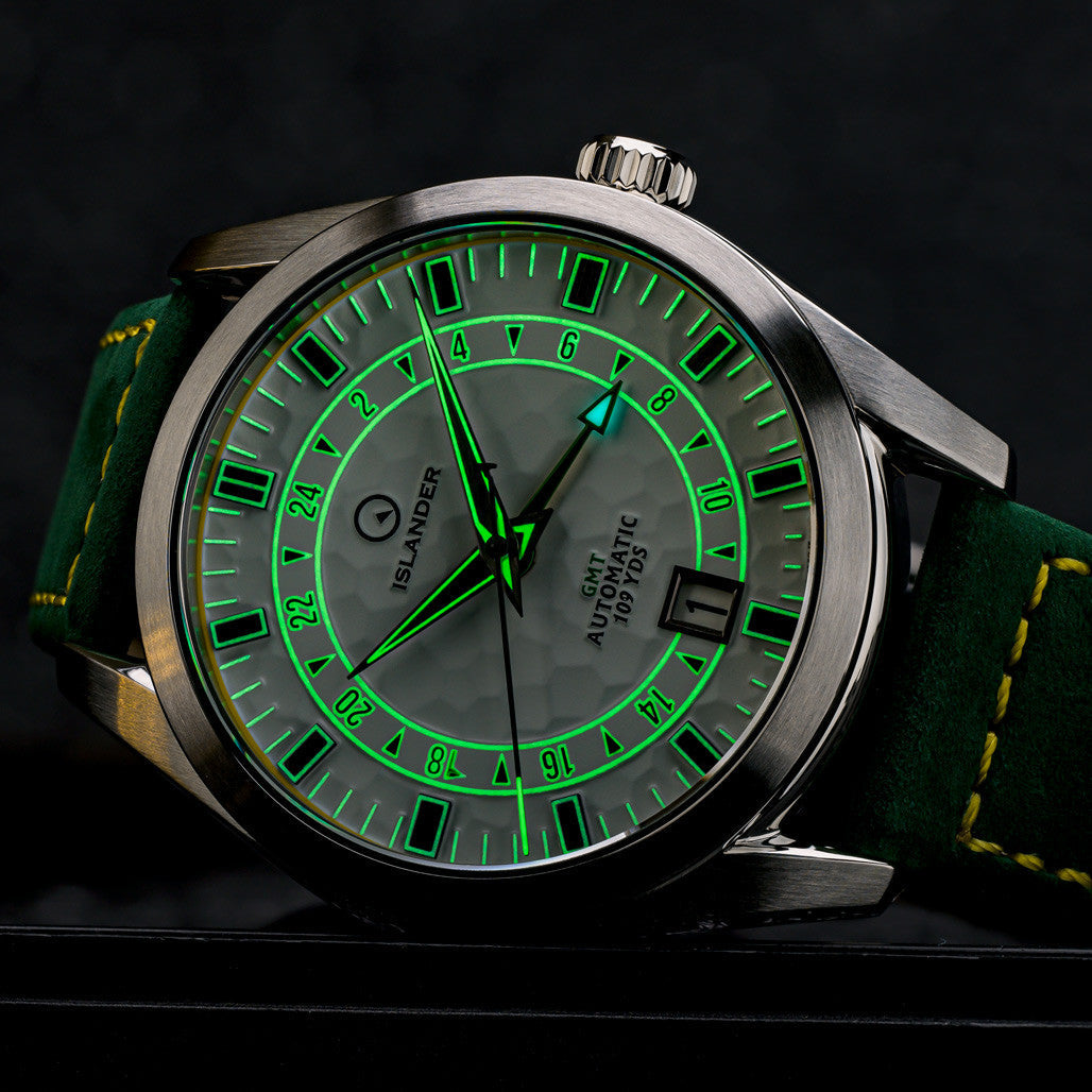 Islander Melville GMT with White "Golf Ball" Hammer Dial