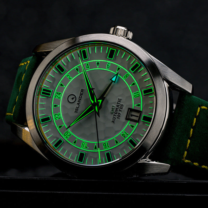 Islander Melville GMT with White "Golf Ball" Hammer Dial