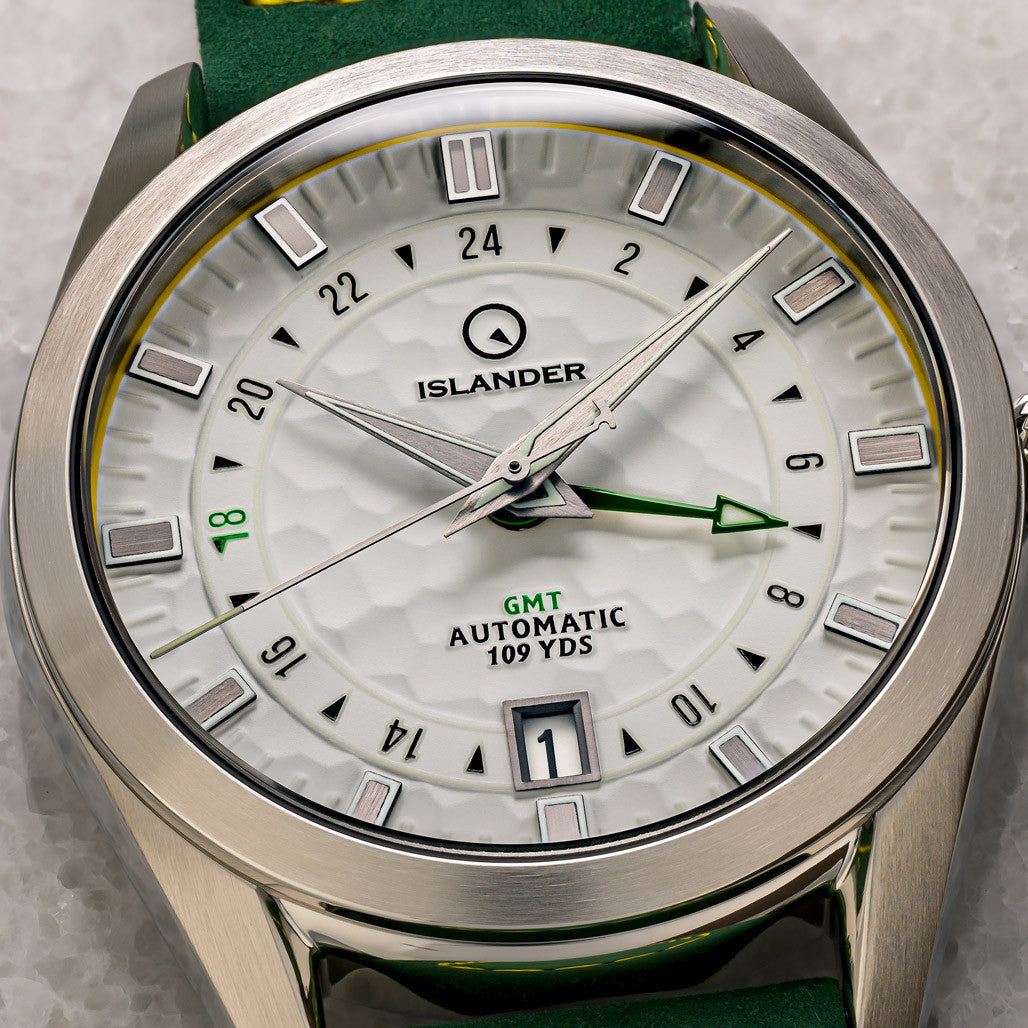 Islander Melville GMT with White "Golf Ball" Hammer Dial