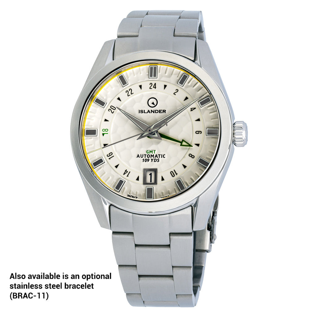 Islander Melville GMT with White "Golf Ball" Hammer Dial