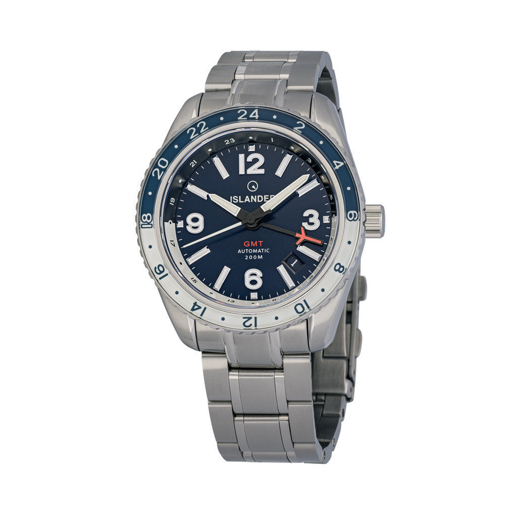 Islander Republic Traveler GMT Watch with Blue Dial