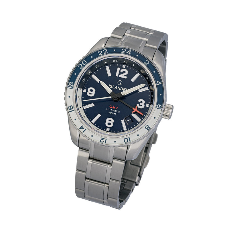 Islander Republic Traveler GMT Watch with Blue Dial