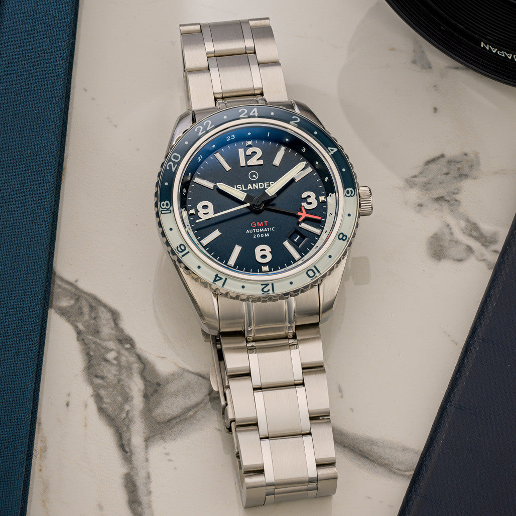 Islander Republic Traveler GMT Watch with Blue Dial